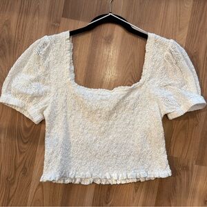 ASTR THE LABEL MASON PUFF SLEEVE CROP TOP (M)